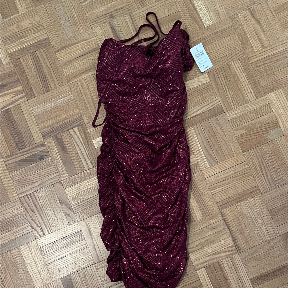Windsor Sparkling Burgundy Strapless Dress